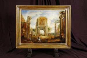 ARCHITETTURE CON ROVINE E FIGURE NEL PAESAGGIO ROMANO        (NEW ENTRY)